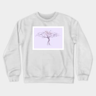 Purple Lavender Peaceful Tree Crewneck Sweatshirt